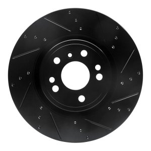 Mercedes-Benz ML350 Brake Rotor (1) - Front Right - R1 Concepts - Drilled & Slotted - Black - `12-`18